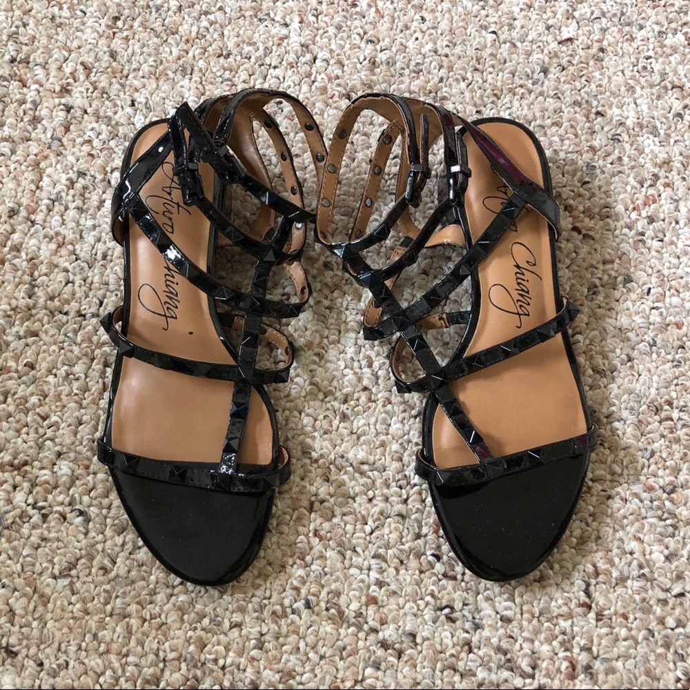 Black Stud Sandals